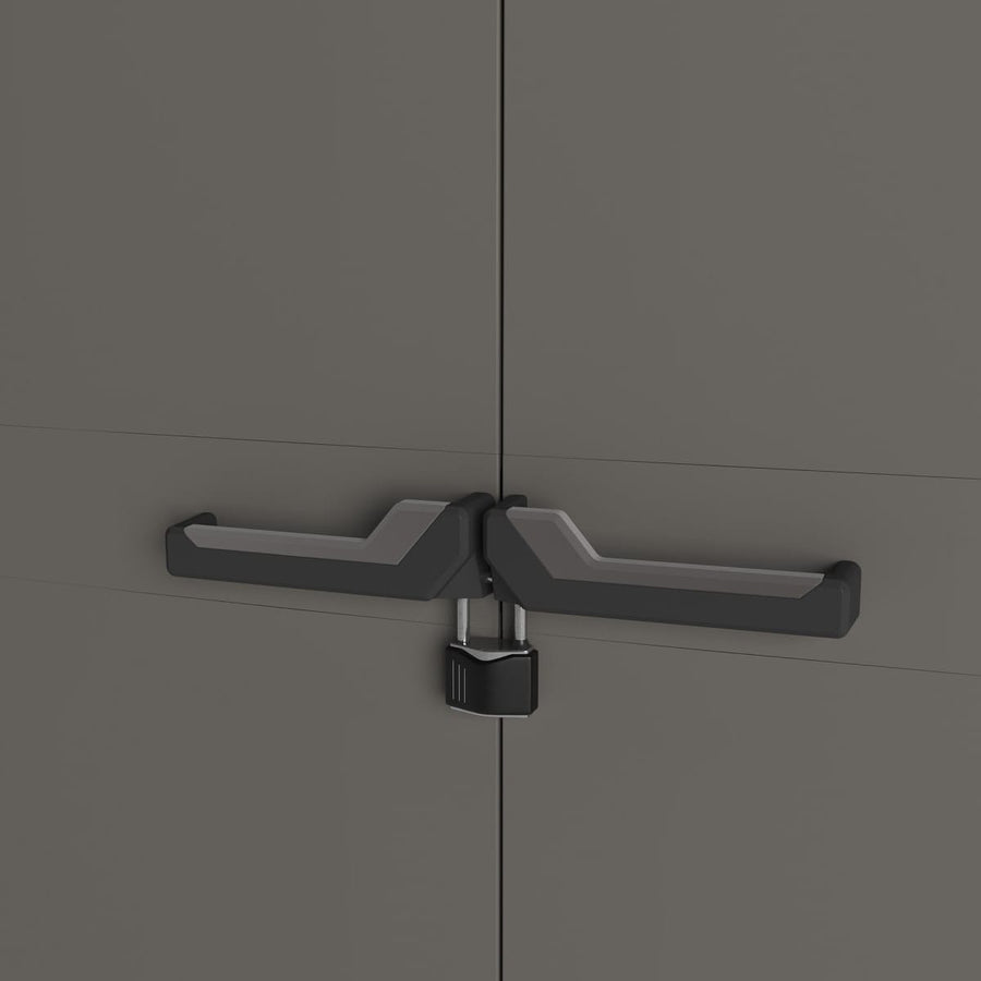 Bricocenter HIGH ALL-SHELF CUPBOARD 2 DOORS 3 NON-ADJUSTABLE SHELVES 68X39X166H LOAD CAPACITY 15KG DARK GREY