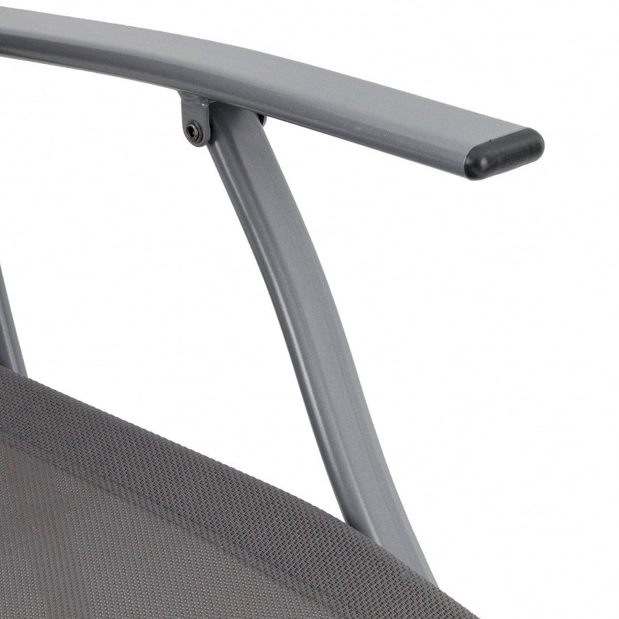 Bricocenter EMYS NATERIAL STEEL FOLDING CHAIR WITH ARMRESTS ANTHRACITE TEXTILENE SEAT 52X54XH83