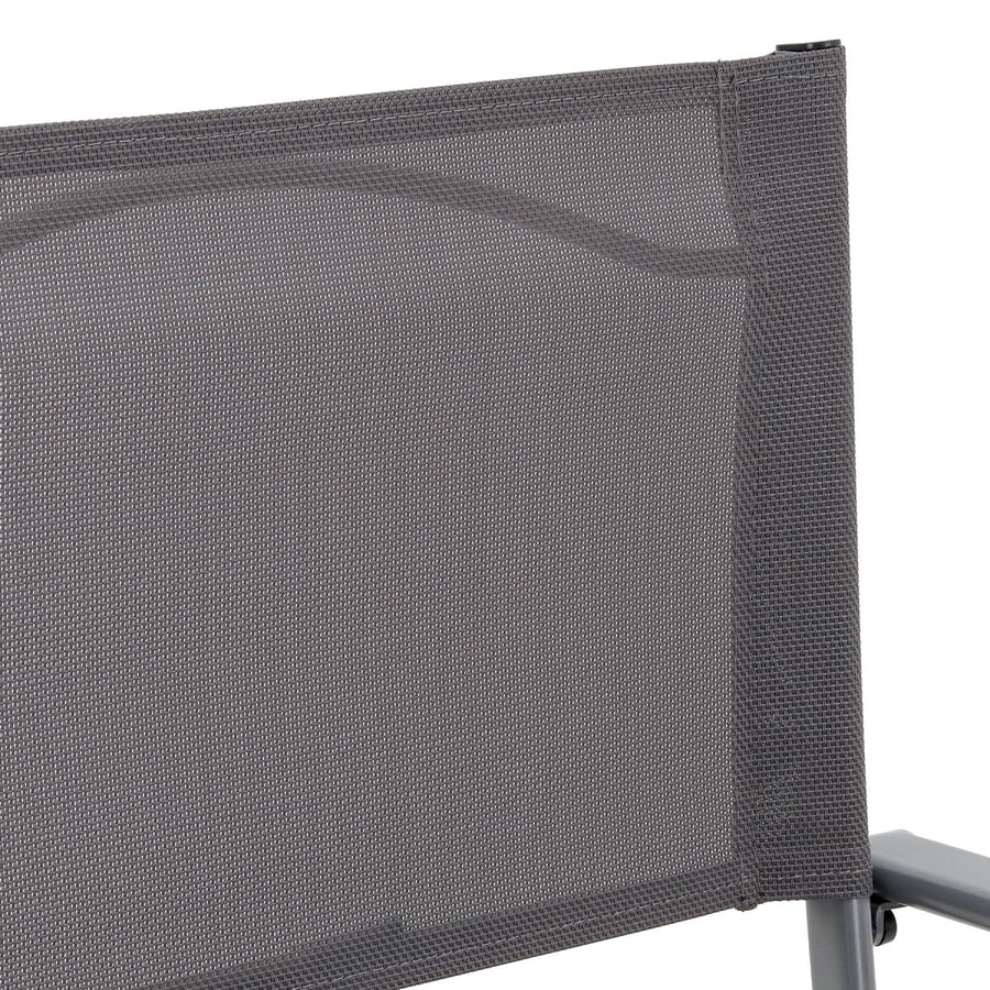 Bricocenter EMYS NATERIAL STEEL FOLDING CHAIR WITH ARMRESTS ANTHRACITE TEXTILENE SEAT 52X54XH83