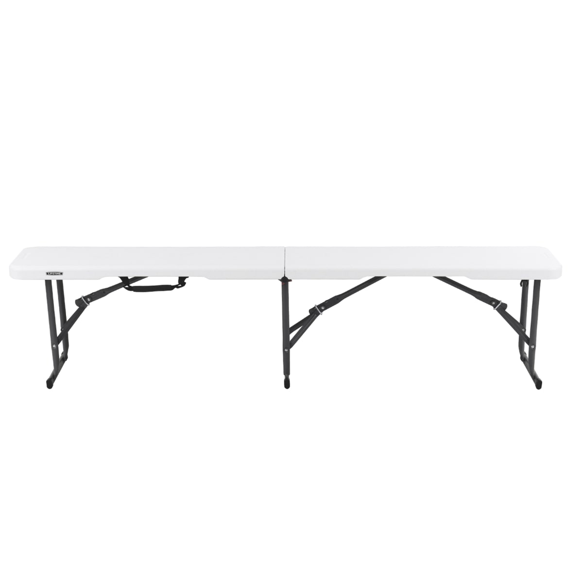 LIFETIME NAZERAL - Folding steel and polypropylene garden bench - White - 28x183xh43