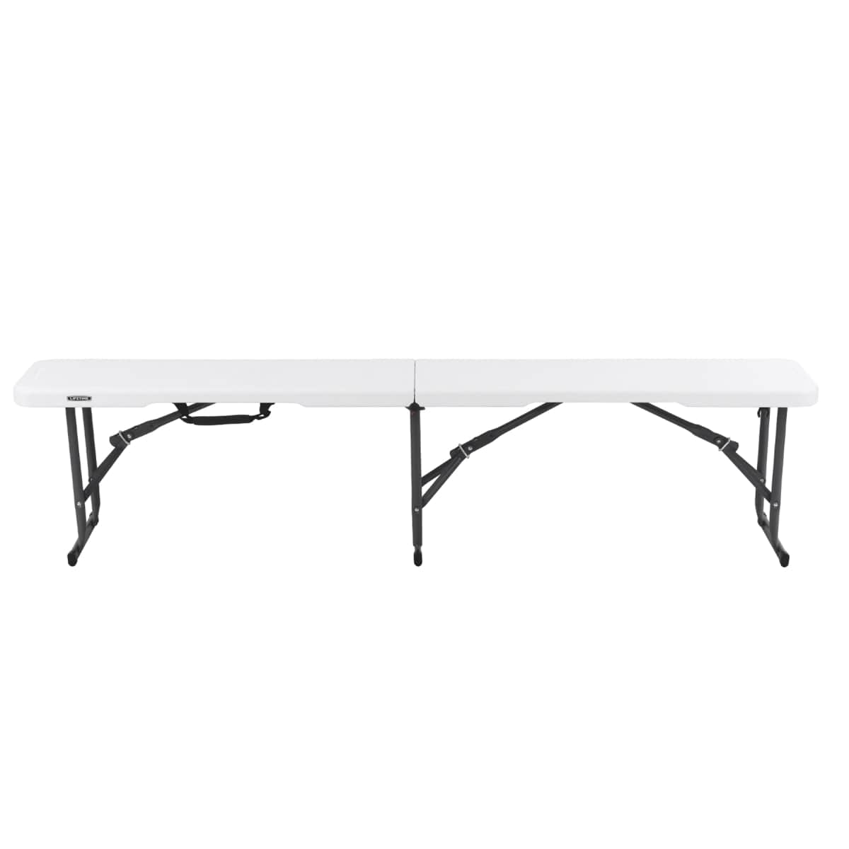 Bricocenter LIFETIME NAZERAL - Folding steel and polypropylene garden bench - White - 28x183xh43