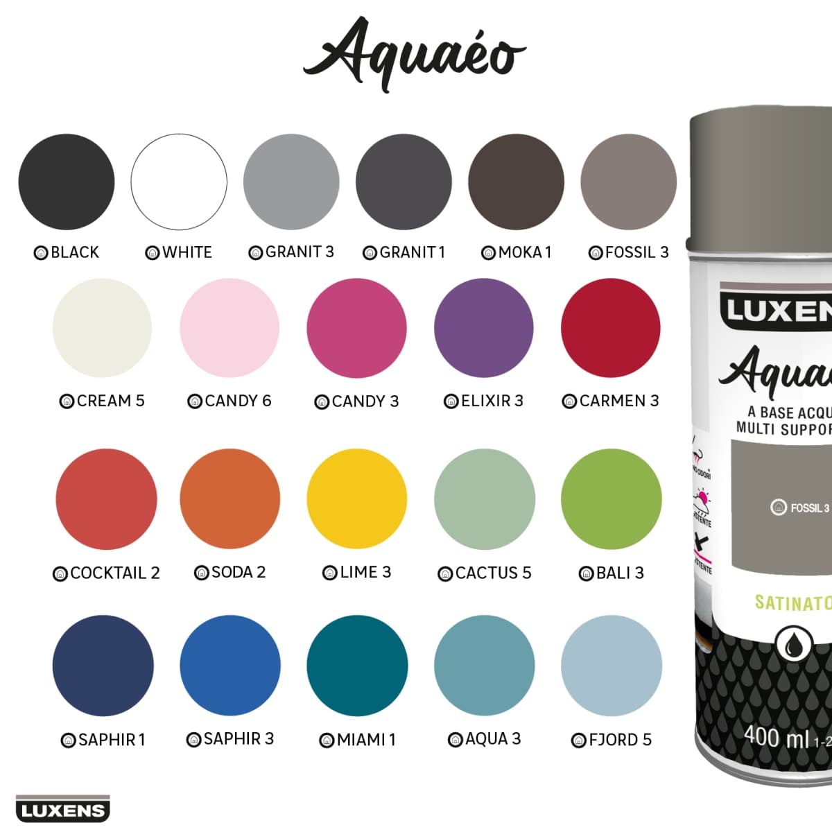 Bricocenter AQUA SPRAY MATT WHITE 400 ML LUXENS