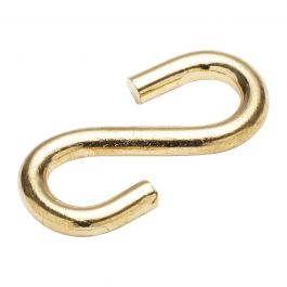 2 PCS OPEN S-HOOKS D.5X6.5MM BRASS