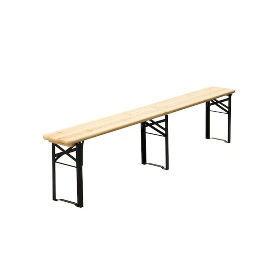 Bricocenter FIRA SET 8 Seats table 187X60cm and 2 benches in pine and steel
