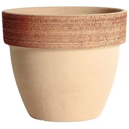 SCRATCHED TERRACOTTA VASE DIAMETER 16XH13.5 CM PALLADIUM