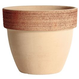 SCRATCHED TERRACOTTA VASE DIAMETER 25XH21.5 CM PALLADIUM