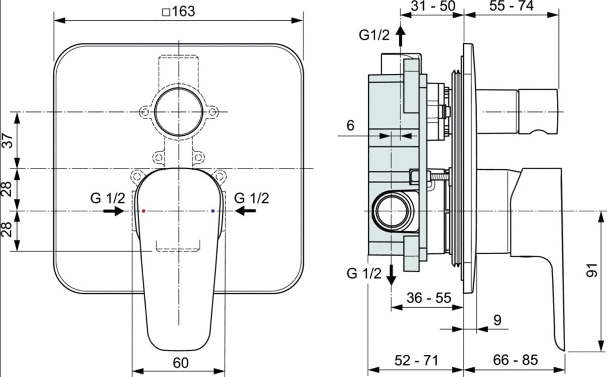 Bricocenter ESLA BUILT-IN BATHTUB/SHOWER MIXER