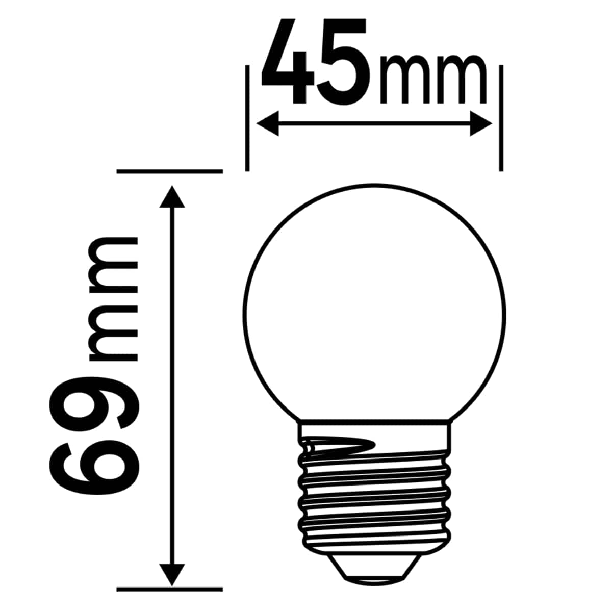 5 LED BULBS FOR GARLAND E27=25W COLOURED SPHERE IP44