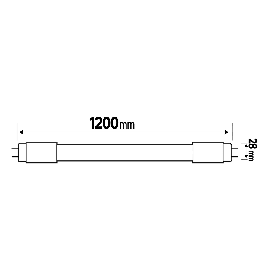 T8 G13 LED tube, 16W, 120cm, warm white