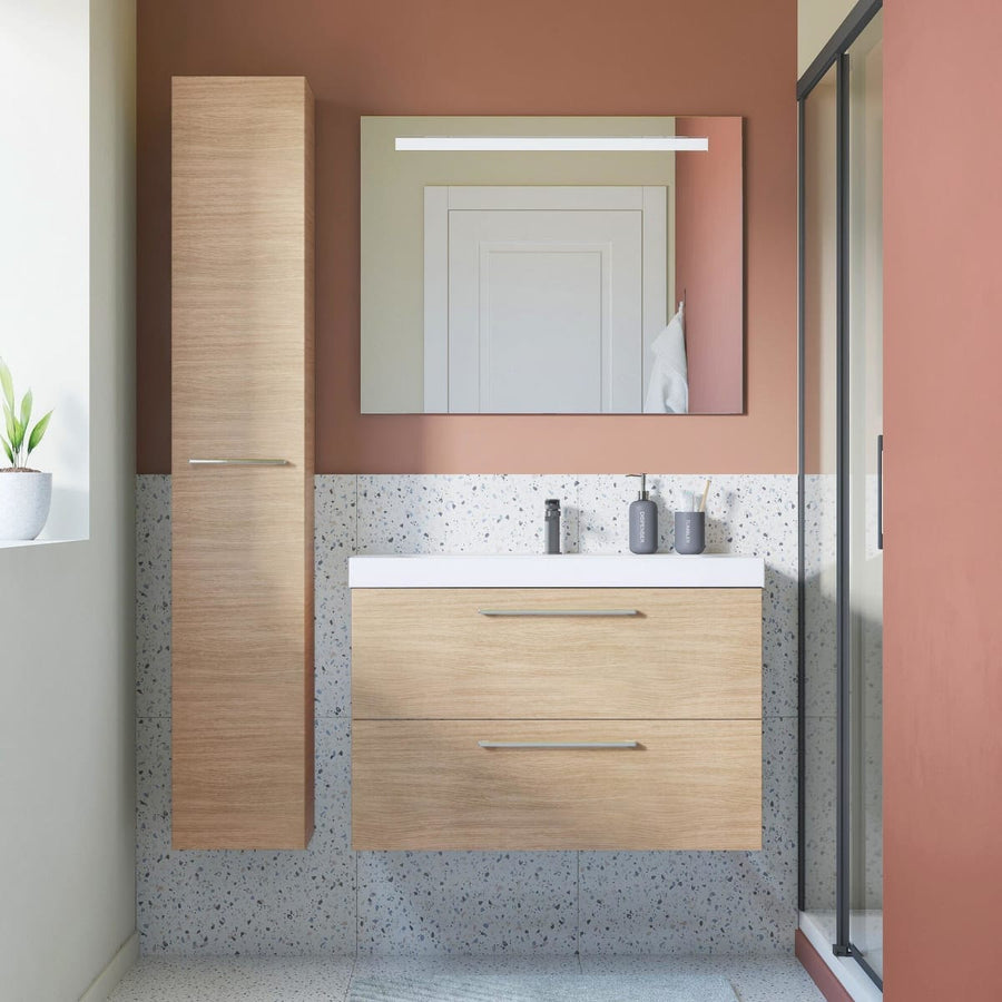 Bricocenter BASE MOBILE REMIX 90 2 CASSETTI ROVERE NOVERE NATURALE
