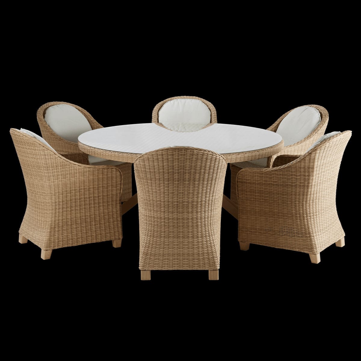 Bricocenter NATERIAL MEDENA WICKER ALUMINIUM AND GLASS FIXED TABLE D160X71