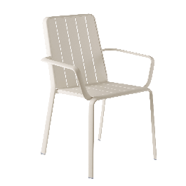 IDAHO NATERIAL BEIGE ALUMINIUM ARMCHAIR WITH ARMRESTS