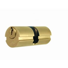 DOUBLE BRASS ROUND CYLINDER DIAM 22MM, LENGTH 54MM, CENTRE DISTANCE A 26MM, B 26MM