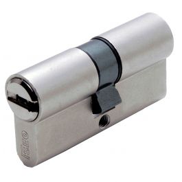 SHAPED CYLINDER BRASS/NICKEL 65MM, CENTRE DISTANCE, A 30MM B 35MM