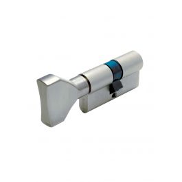 CONTOURED CYLINDER WITH KNOB 80MM, CENTRE DISTANCE A 40MM, CENTRE DISTANCE B 40MM, BRASS/NICKEL