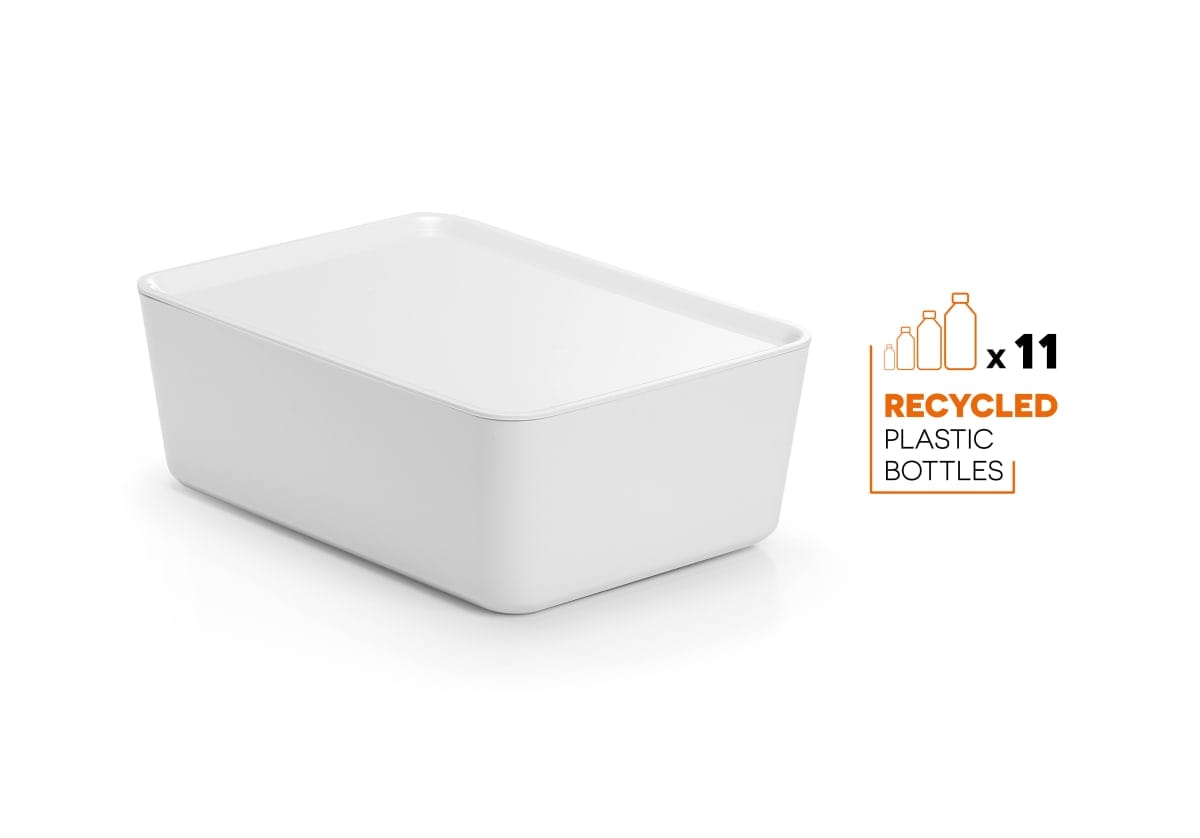 Bricocenter CONTAINER WITH LID R-BOX1 MEDIUM WHITE 24X16X8 CM