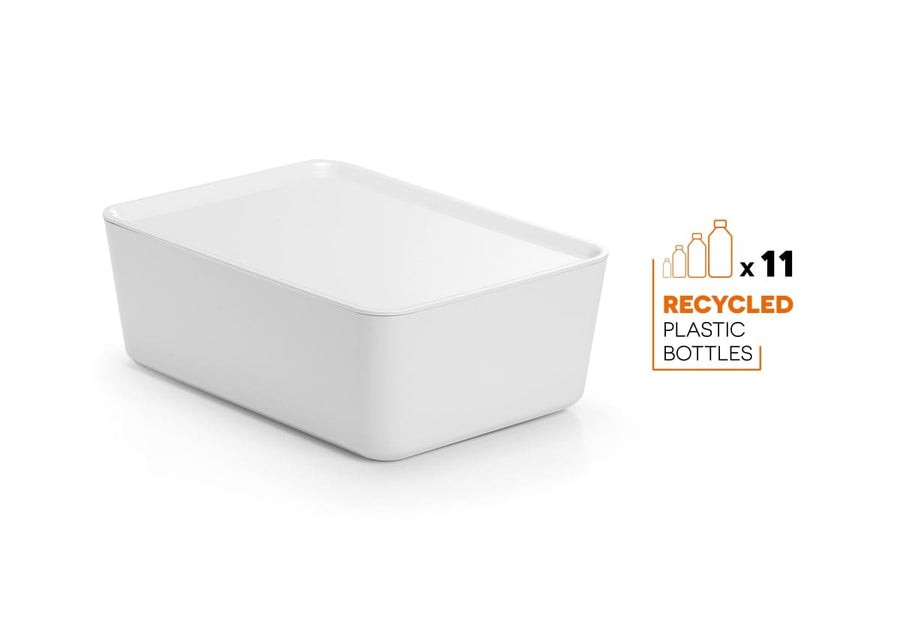 Bricocenter CONTAINER WITH LID R-BOX1 MEDIUM WHITE 24X16X8 CM