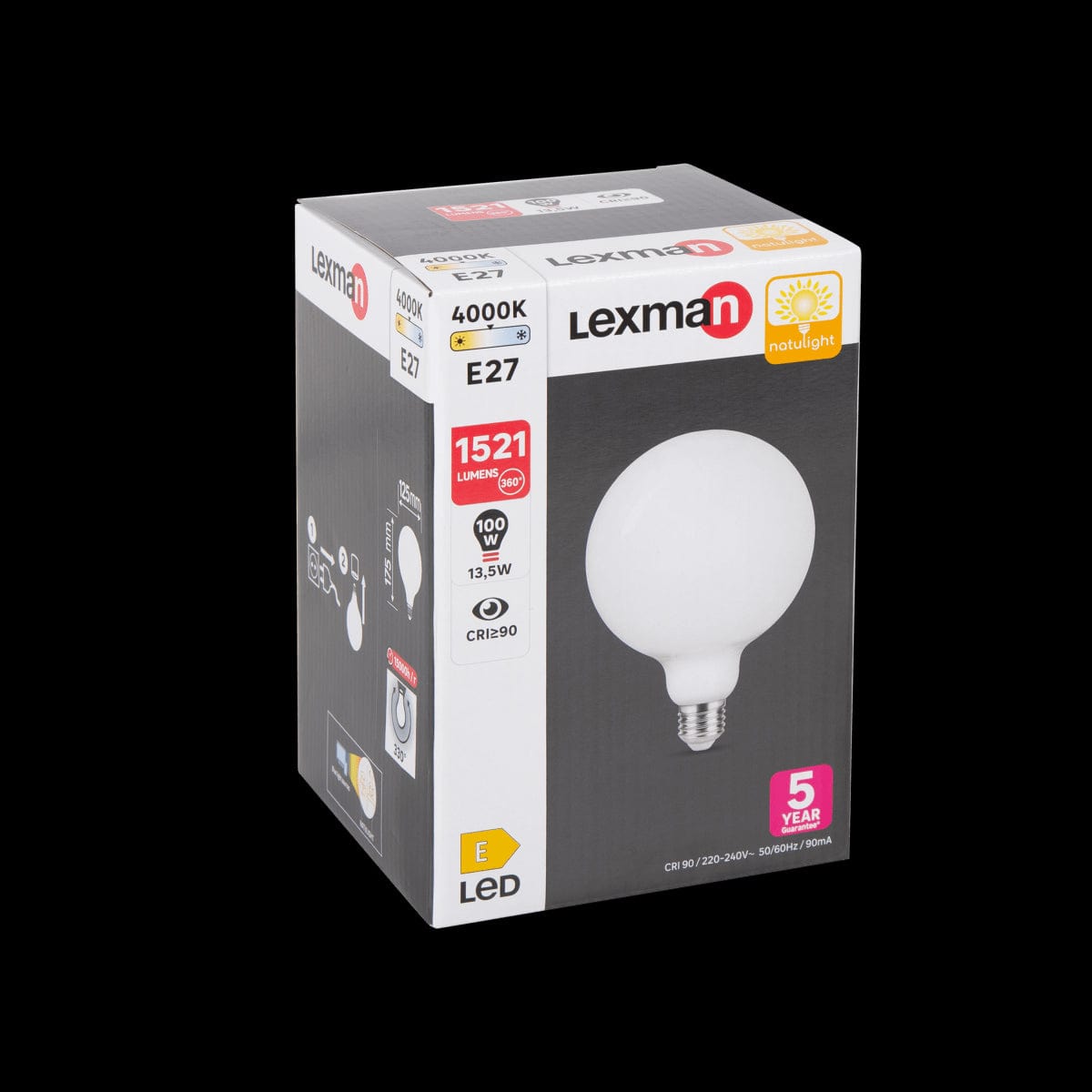 Bricocenter NATULIGHT LED BULB E27=100W GLOBE LARGE FROSTED NATURAL LIGHT