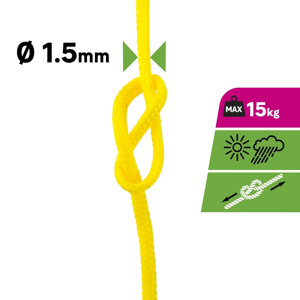 PP WIRE FLUO YELLOW CABLE D1.5MM 25M