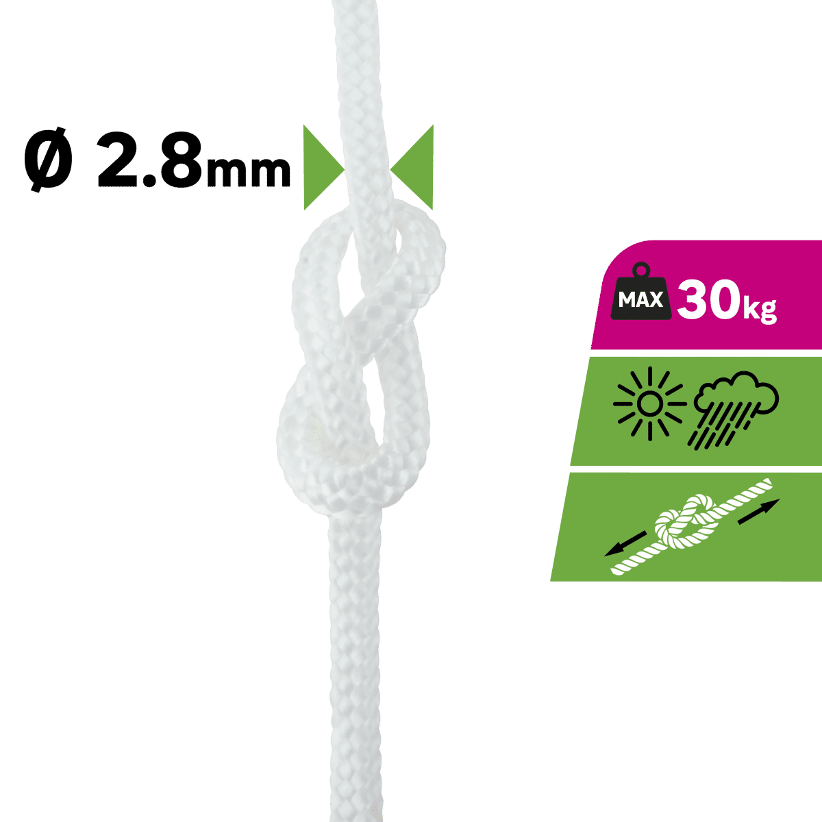 PP WIRE WHITE CABLE D2.8MM 40M