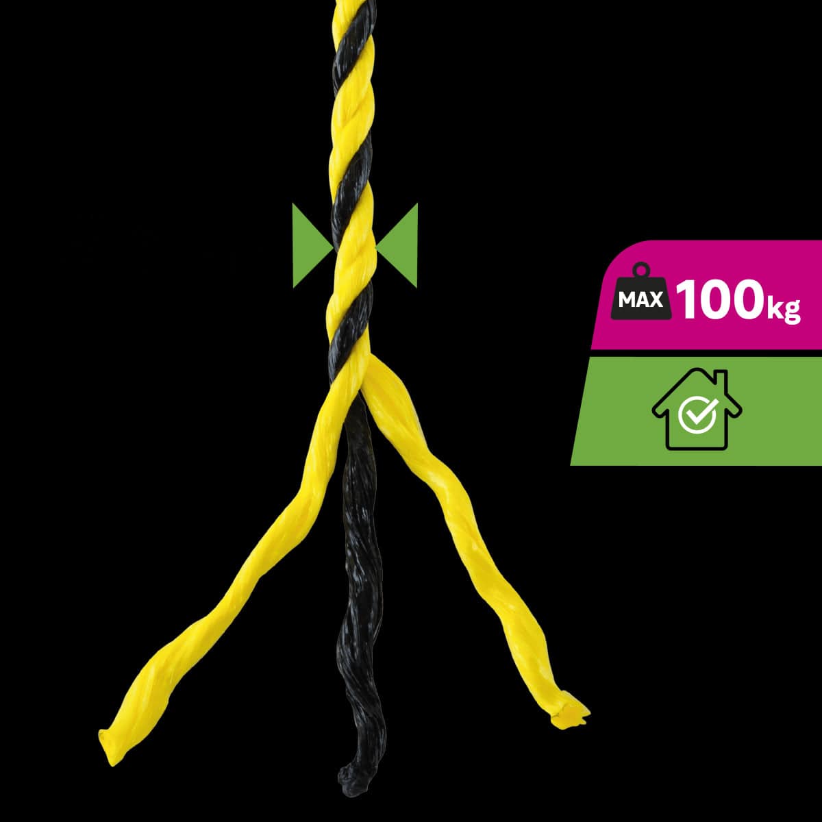 Bricocenter PP ROPE YELLOW/BLACK BRAID D6MM 25M
