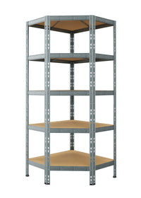 .

Angular Metal and Wood Shelf L66XP40XH180CM, 200 KG, 5 Gray Shelves