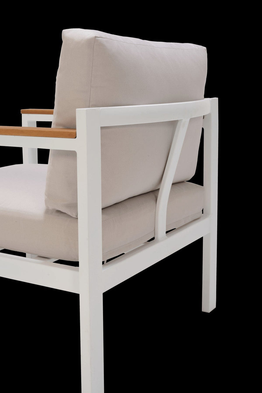 Bricocenter COFFEE SET NATERIAL 5 SEATER ORIS II ALUMINIUM EUCALYPTUS WHITE WITH BEIGE CUSHIONS