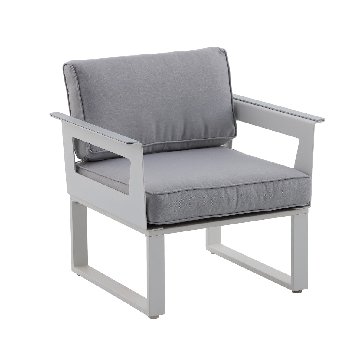 Bricocenter COFFEE SET NATERIAL ODYSSEA SOFA 2 ARMCHAIRS AND ALUMINIUM TABLE WHITE