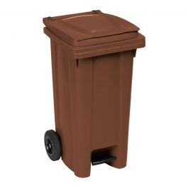 120LT WHEELED BIN WITH PEDAL BROWN GROUND
