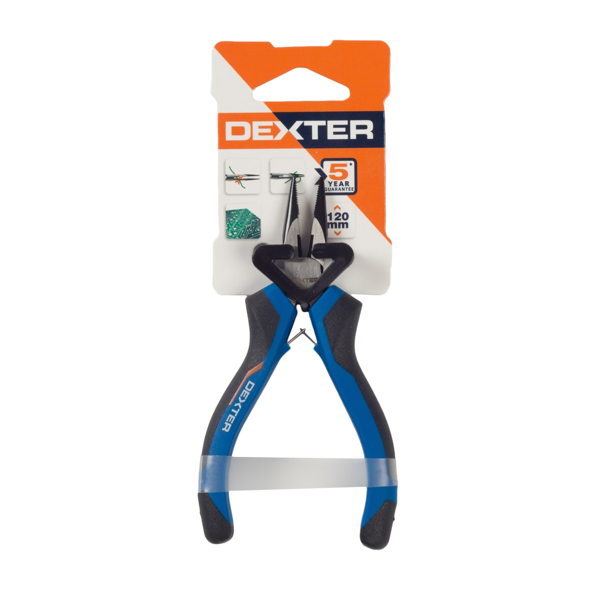 DEXTER MINI SEMI ROUND NOSE PLIERS 128MM CHROME VANADIUM