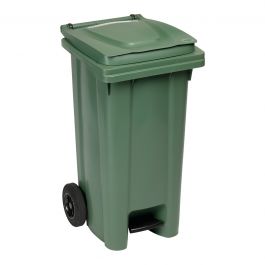 120LT WHEELED BIN WITH PEDAL FERN GREEN