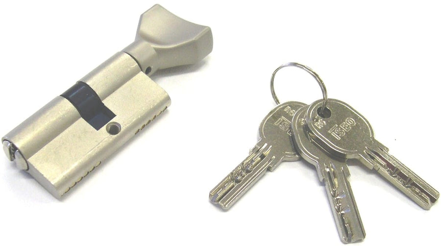 Bricocenter EUROPEAN SHAPED CYLINDER WITH KNOB 100 MM, CENTRE DISTANCE A 27 MM, B 37 MM