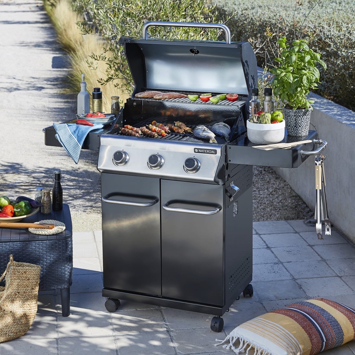 Bricocenter HUDSON NATERIAL - Gas barbecue - 3 burners