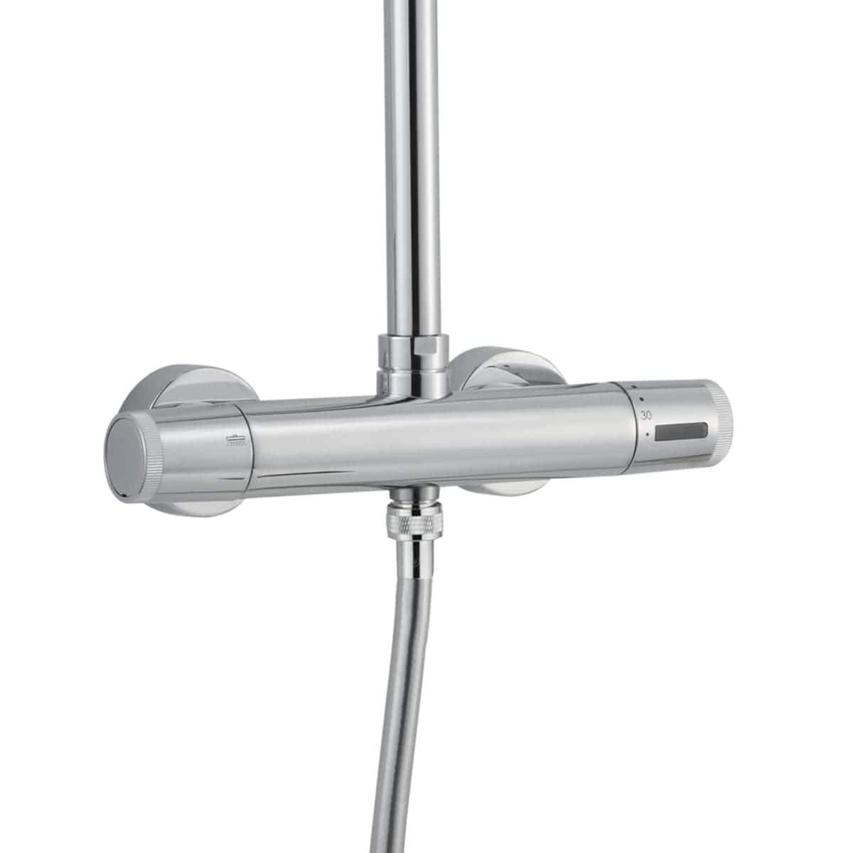 Bricocenter SIRYO SHOWER KIT WITH THERMOSTAT SHOWER HEAD DIA 25 CM CHROME