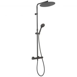 TAYRONA SHOWER KIT W/MATTE BLACK THERMOSTAT SHOWER HEAD DIAM. 30 CM
