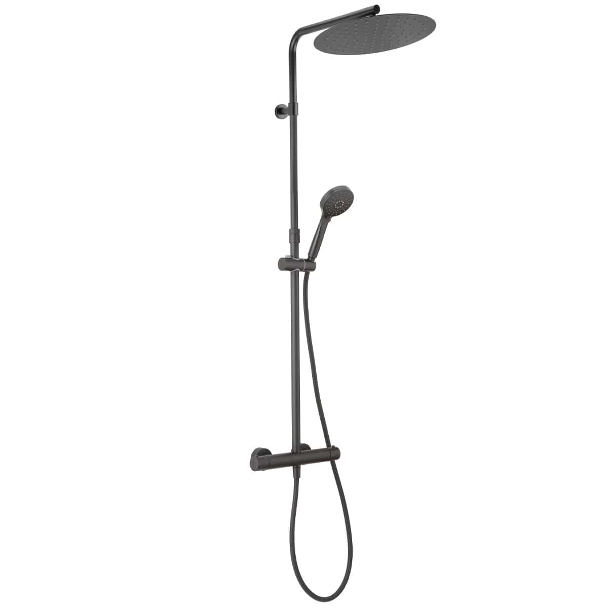 Bricocenter KIT DOCCIA TAYRONA C/TERMOSTATICO NERO OPACO SOFFIONE DIAM. 30 CM