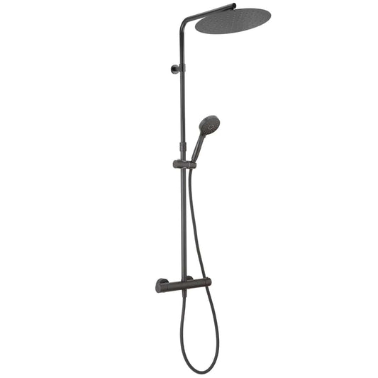 Bricocenter KIT DOCCIA TAYRONA C/TERMOSTATICO NERO OPACO SOFFIONE DIAM. 30 CM