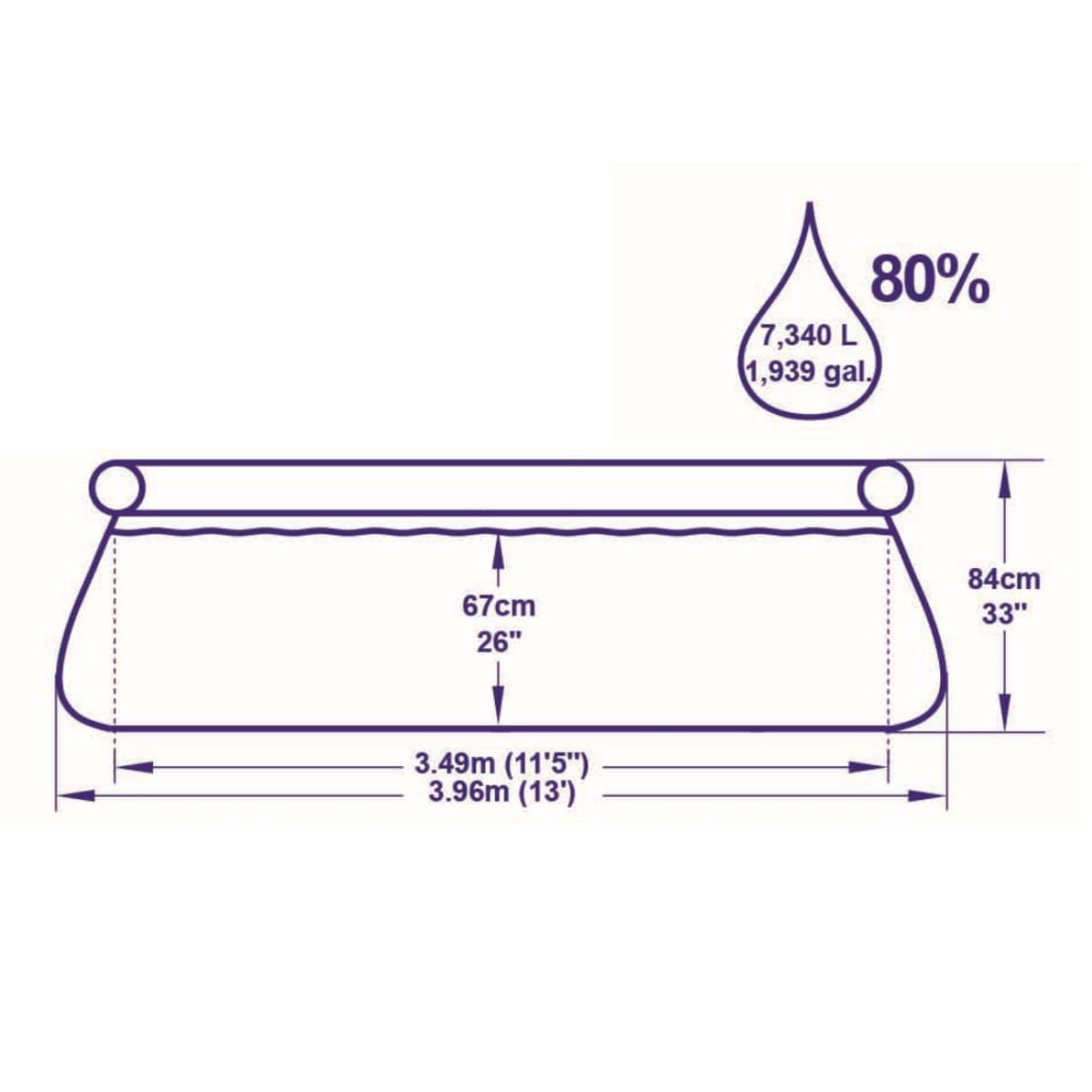 BESTWAY - easy inflatable above ground pool set d.396 h.76cm