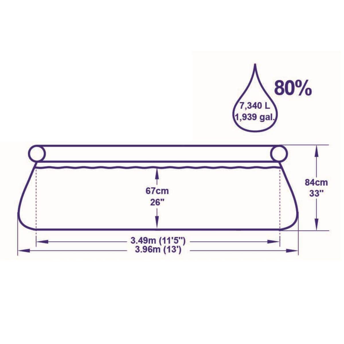 Bricocenter BESTWAY - easy inflatable above ground pool set d.396 h.76cm
