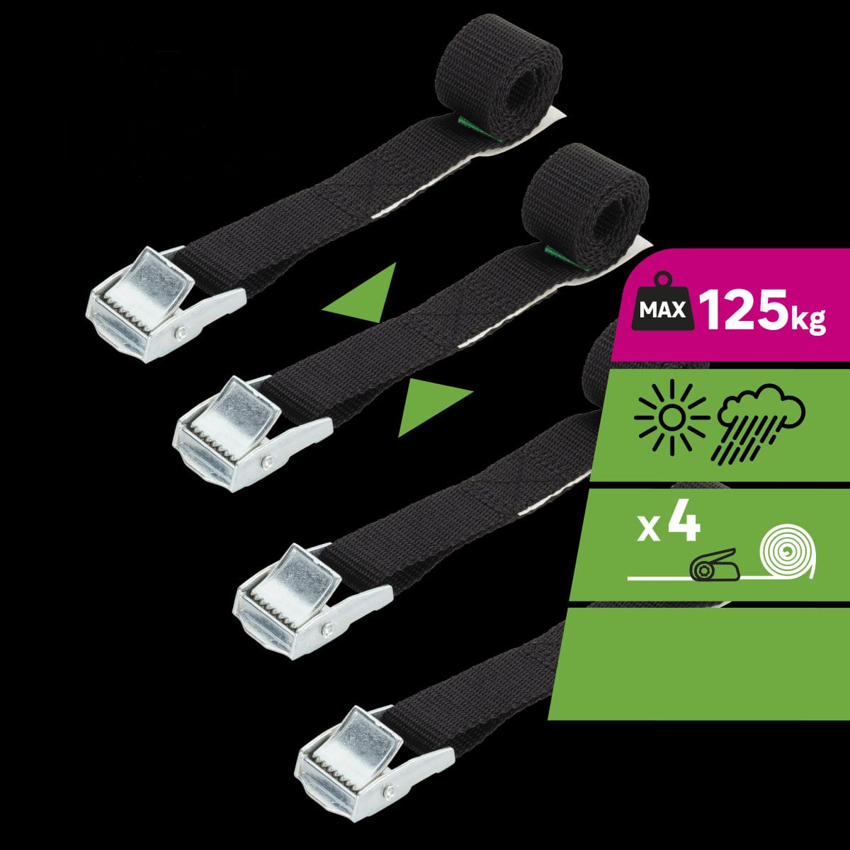Bricocenter MINI STRAP W/BUCKLE 25MMX60CM 4PCS