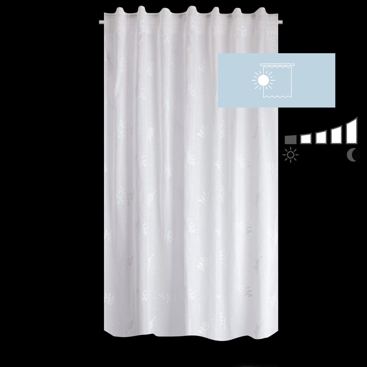 Bricocenter OPHELIE CURTAIN WHITE 140X280CM WEBBING AND CONCEALED LOOP