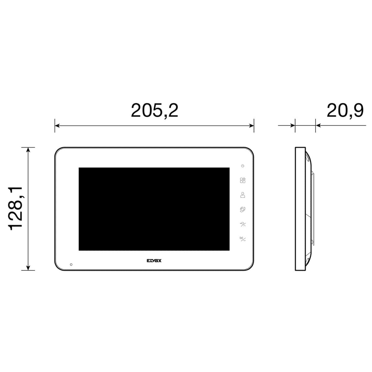 Bricocenter SINGLE-HOUSE VIDEO DOOR PHONE 7 INCH HANDSFREE INTERCOM SOFT TOUCH ENTRANCE PANEL IP44