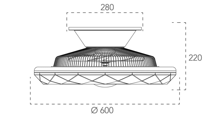 Bricocenter CEILING LIGHT WITH FAN SKYRON ACRYLIC WHITE D60 LED 40W CCT SMART