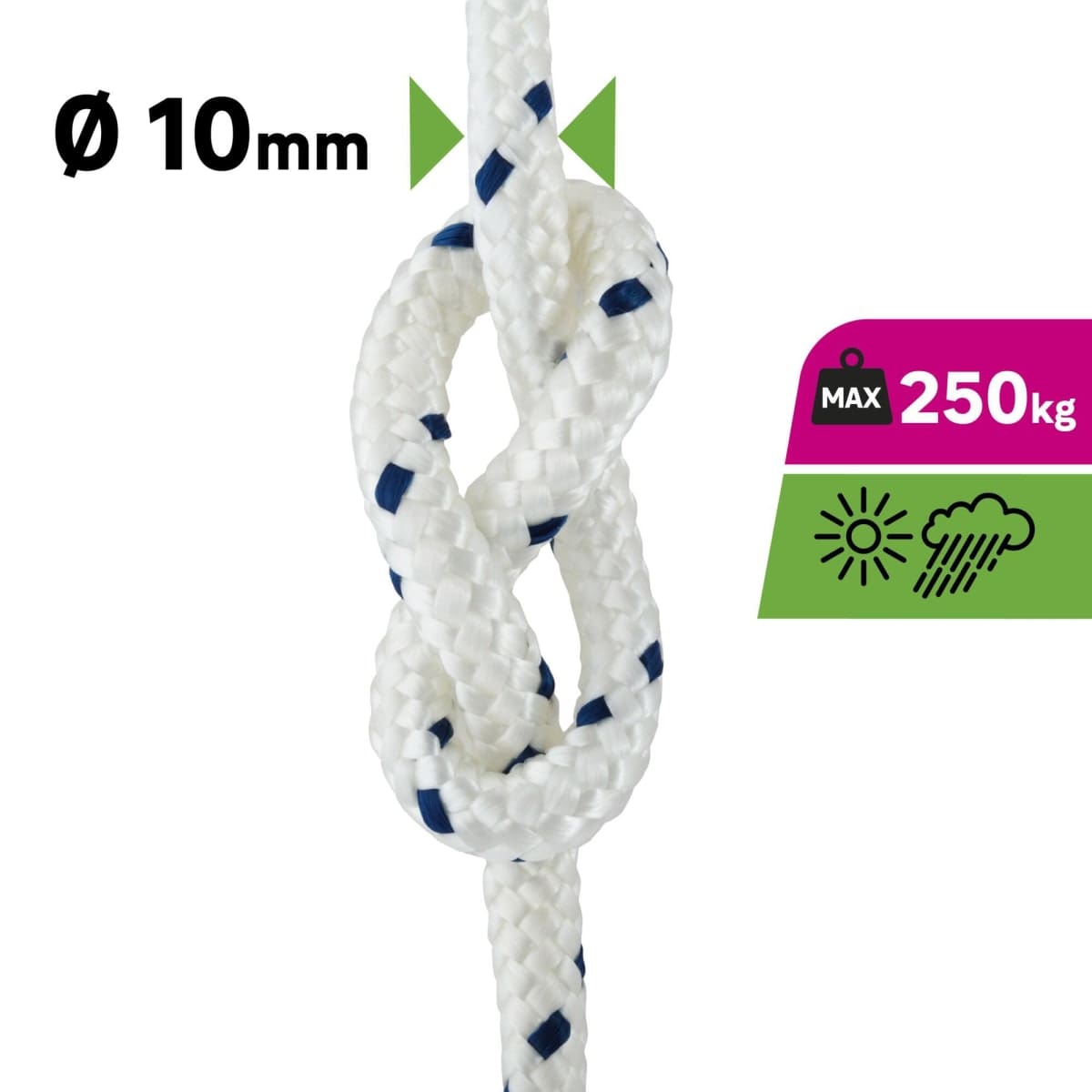 Bricocenter WHITE BRAIDED PP ROPE D10MM 15M