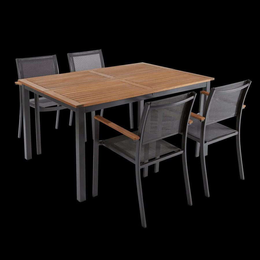 Bricocenter NATERIAL ORIS EXTENDABLE TABLE 102/147X147X75 ALUMINIUM EUCALYPTUS