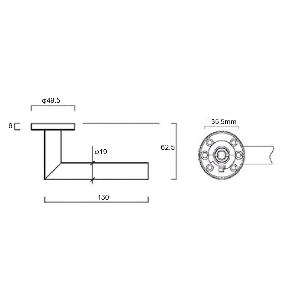 MAIA HANDLE WITH ANODIZED ALUMINUM ESCUTCHEON AND VENT