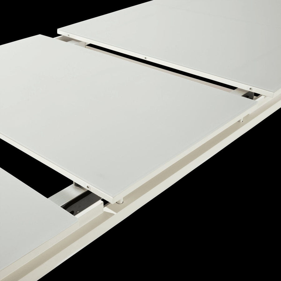 Bricocenter TABLE NATERIAL ODYSSEA II EASY ALUMINIUM GLASS 256/320X100 WHITE