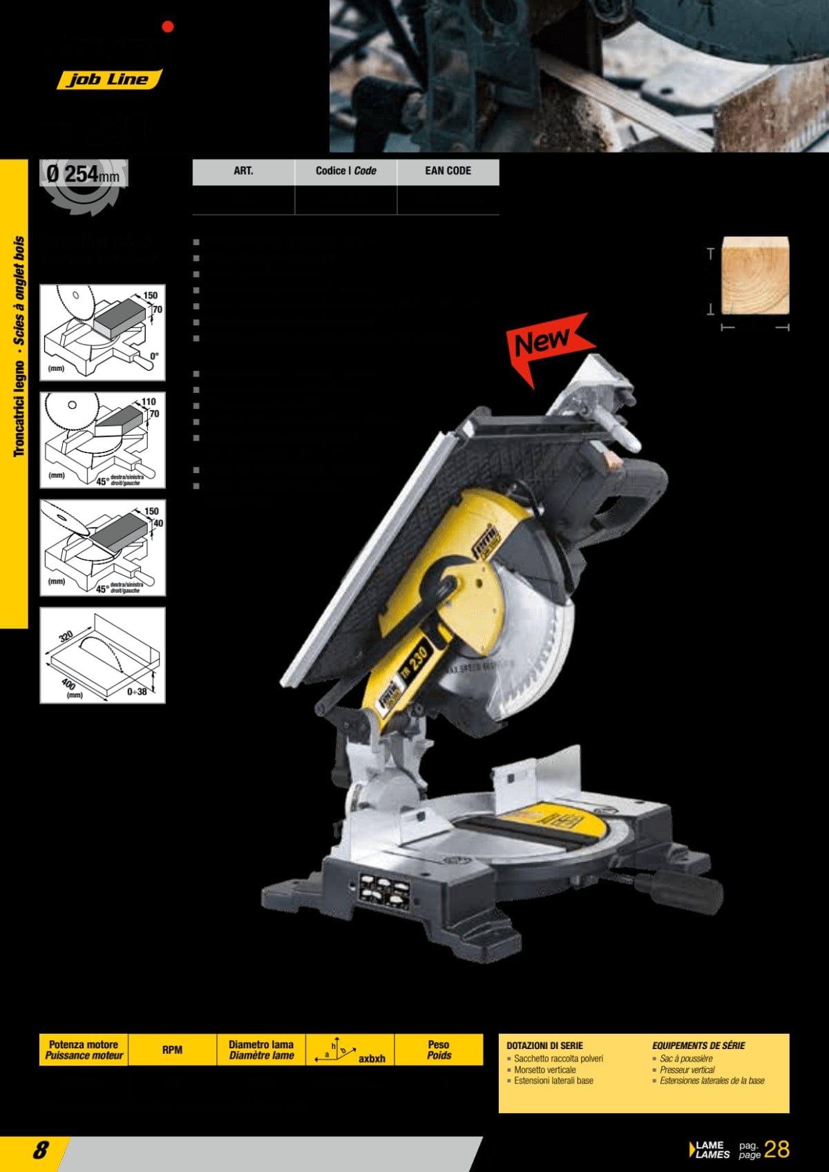 Bricocenter 255MM 1600W MITRE SAW WITH TABLE