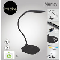 MURREY STUDIO LAMP PLASTIC BLACK H32 CM LED 3W TOUCH