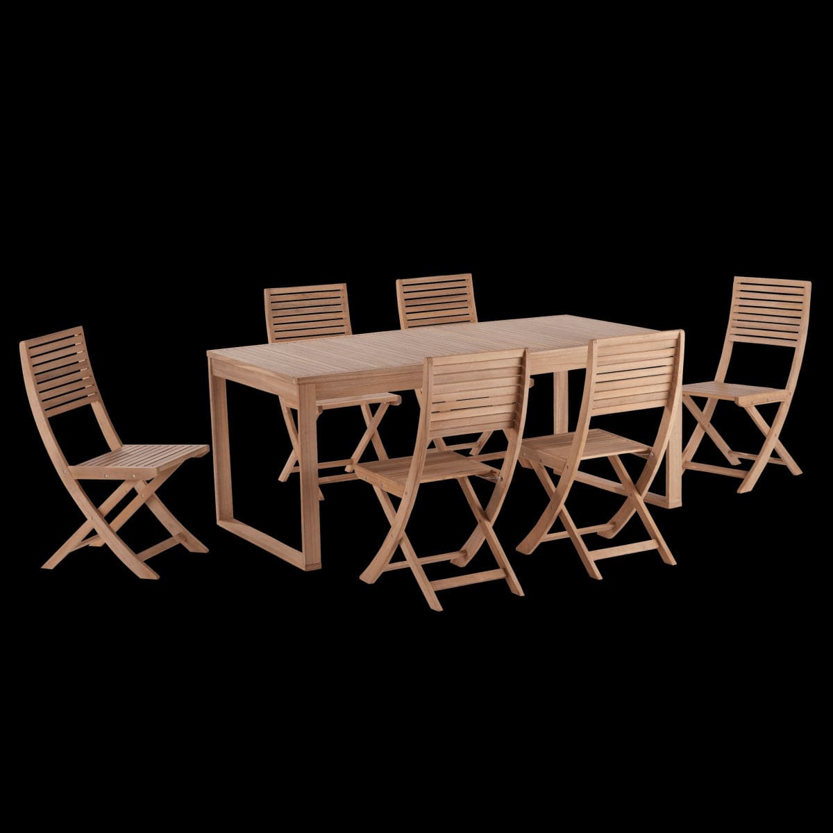 Bricocenter SOLARIS NATERIAL - Extendable Table - 6-8 seats rectangular - wood acacia 90x180-240xh75